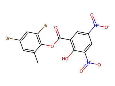2,4-Dibromo-6-methylphenyl 2-hydroxy-3,5-dinitrobenzoate structure
