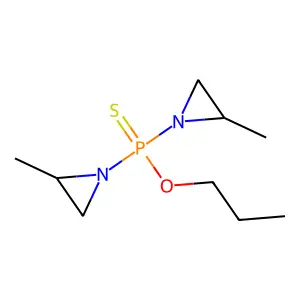 O-Propyl bis[(2-methylaziridin-1-yl)]phosphinothioate structure