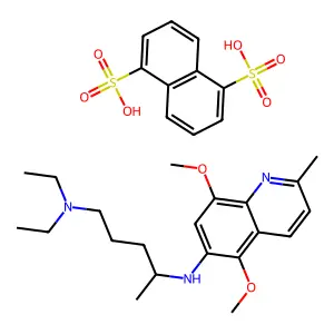 4-N-(5,8-dimethoxy-2-methylquinolin-6-yl)-1-N,1-N-diethylpentane-1,4-diamine; naphthalene-1,5-disulfonic acid structure