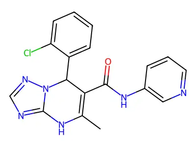 7-(2-chlorophenyl)-5-methyl-N-(pyridin-3-yl)-4,7-dihydro-[1,2,4]triazolo[1,5-a]pyrimidine-6-carboxamide structure