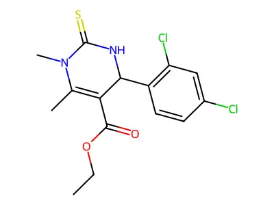 ethyl 4-(2,4-dichlorophenyl)-1,6-dimethyl-2-thioxo-1,2,3,4-tetrahydro-5-pyrimidinecarboxylate structure