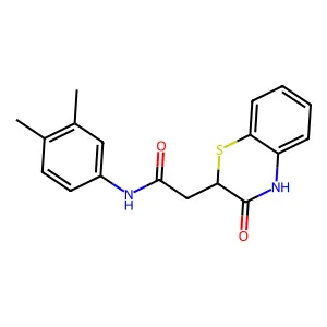 N-(3,4-Dimethylphenyl)-2-(3-oxo-3,4-dihydro-2H-1,4-benzothiazin-2-yl)acetamide structure