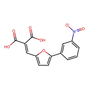 2-{[5-(3-Nitrophenyl)furan-2-YL]methylidene}propanedioic acid structure