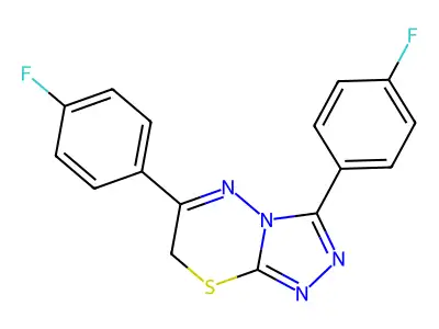 3,6-bis(4-fluorophenyl)-7H-[1,2,4]triazolo[3,4-b][1,3,4]thiadiazine structure