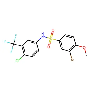 3-bromo-N-[4-chloro-3-(trifluoromethyl)phenyl]-4-methoxybenzenesulfonamide structure