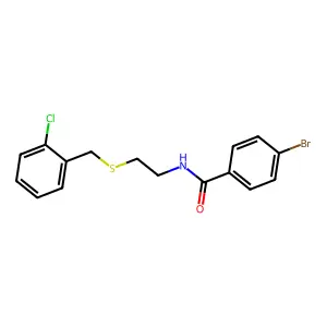 4-bromo-N-{2-[(2-chlorobenzyl)sulfanyl]ethyl}benzamide structure