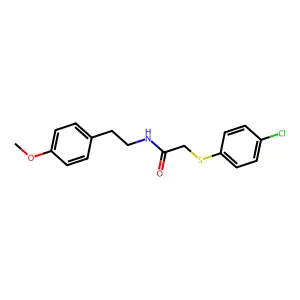 2-(4-chlorophenyl)sulfanyl-N-[2-(4-methoxyphenyl)ethyl]acetamide structure