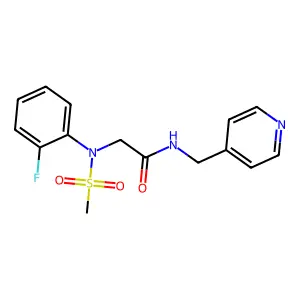 2-(2-fluoro-N-methylsulfonylanilino)-N-(pyridin-4-ylmethyl)acetamide structure