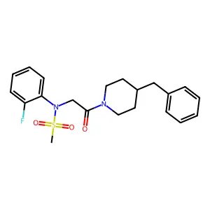 N-[2-(4-benzylpiperidin-1-yl)-2-oxoethyl]-N-(2-fluorophenyl)methanesulfonamide structure