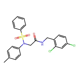 2-[N-(benzenesulfonyl)-4-methylanilino]-N-[(2,4-dichlorophenyl)methyl]acetamide structure