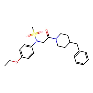 N-[2-(4-benzylpiperidin-1-yl)-2-oxoethyl]-N-(4-ethoxyphenyl)methanesulfonamide structure