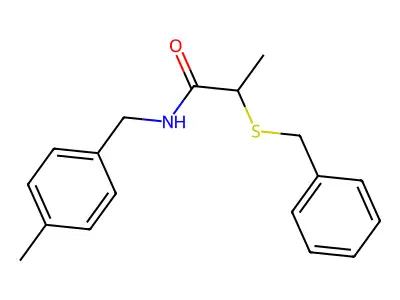 2-(benzylsulfanyl)-N-(4-methylbenzyl)propanamide structure