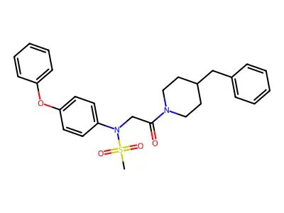 N-[2-(4-benzylpiperidin-1-yl)-2-oxoethyl]-N-(4-phenoxyphenyl)methanesulfonamide structure