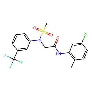 N-(5-chloro-2-methylphenyl)-2-[N-methylsulfonyl-3-(trifluoromethyl)anilino]acetamide structure