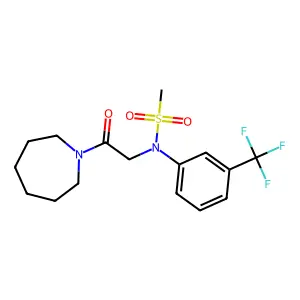N-[2-(azepan-1-yl)-2-oxoethyl]-N-[3-(trifluoromethyl)phenyl]methanesulfonamide structure