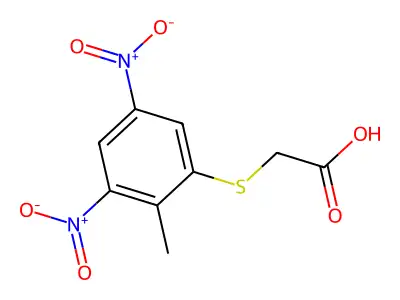 2-(2-Methyl-3,5-dinitrophenylthio)acetic acid structure