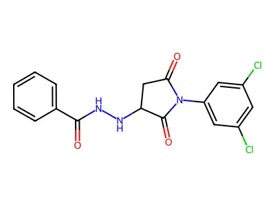 N'-[1-(3,5-dichlorophenyl)-2,5-dioxopyrrolidin-3-yl]benzohydrazide structure