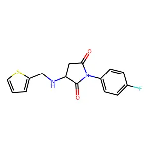 1-(4-Fluorophenyl)-3-[(thiophen-2-ylmethyl)amino]pyrrolidine-2,5-dione structure