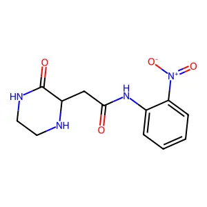 N-(2-nitrophenyl)-2-(3-oxopiperazin-2-yl)acetamide structure