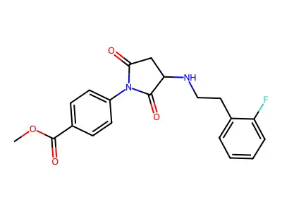 Methyl 4-[3-[2-(2-fluorophenyl)ethylamino]-2,5-dioxopyrrolidin-1-yl]benzoate structure