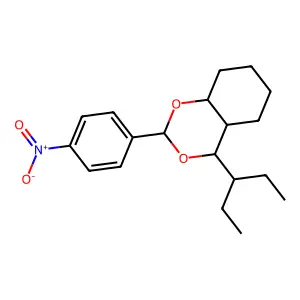 2-(4-nitrophenyl)-4-(pentan-3-yl)hexahydro-4H-1,3-benzodioxine structure