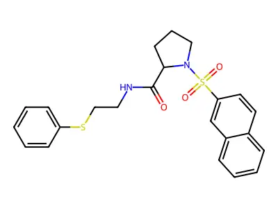 1-naphthalen-2-ylsulfonyl-N-(2-phenylsulfanylethyl)pyrrolidine-2-carboxamide structure