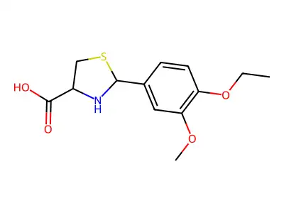 2-(4-Ethoxy-3-methoxyphenyl)-1,3-thiazolidine-4-carboxylic acid structure