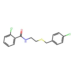 2-chloro-N-{2-[(4-chlorobenzyl)sulfanyl]ethyl}benzamide structure