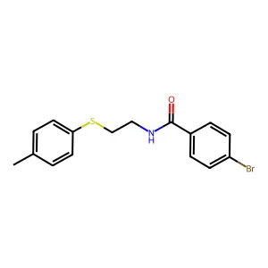 4-bromo-N-[2-(4-methylphenyl)sulfanylethyl]benzamide structure