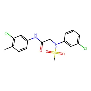 N-(3-chloro-4-methylphenyl)-2-(3-chloro-N-methylsulfonylanilino)acetamide structure