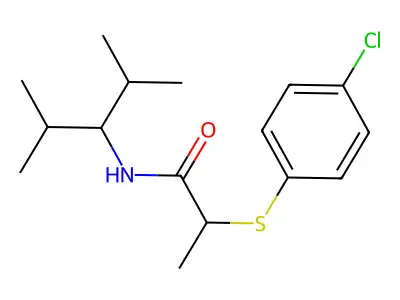 2-(4-chlorophenyl)sulfanyl-N-(2,4-dimethylpentan-3-yl)propanamide structure