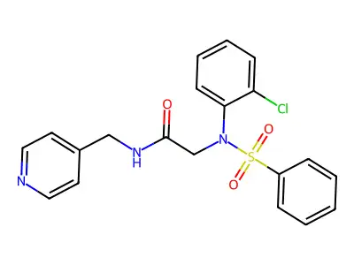 2-[N-(benzenesulfonyl)-2-chloroanilino]-N-(pyridin-4-ylmethyl)acetamide structure