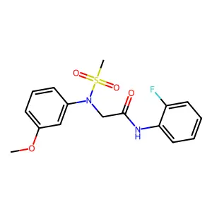 N-(2-fluorophenyl)-2-[3-methoxy(methylsulfonyl)anilino]acetamide structure