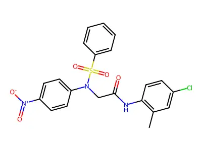 2-[N-(benzenesulfonyl)-4-nitroanilino]-N-(4-chloro-2-methylphenyl)acetamide structure