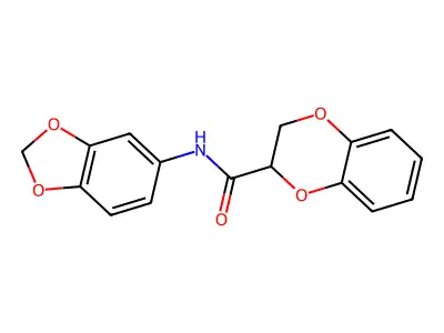 N-(1,3-benzodioxol-5-yl)-2,3-dihydro-1,4-benzodioxine-3-carboxamide structure