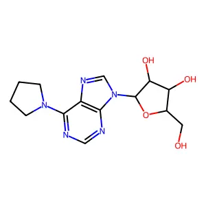 2-(Hydroxymethyl)-5-(6-pyrrolidin-1-ylpurin-9-yl)oxolane-3,4-diol structure