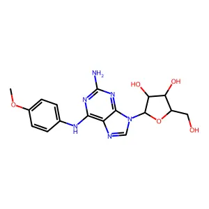 2-[2-Amino-6-(4-methoxyanilino)purin-9-yl]-5-(hydroxymethyl)oxolane-3,4-diol structure