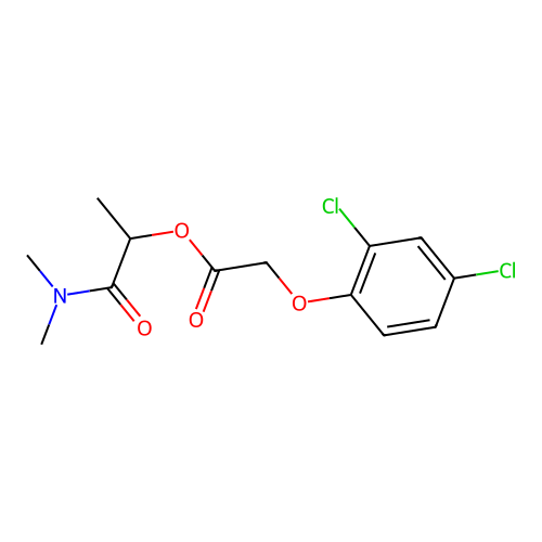1-(Dimethylamino)-1-oxopropan-2-yl (2,4-dichlorophenoxy)acetate structure