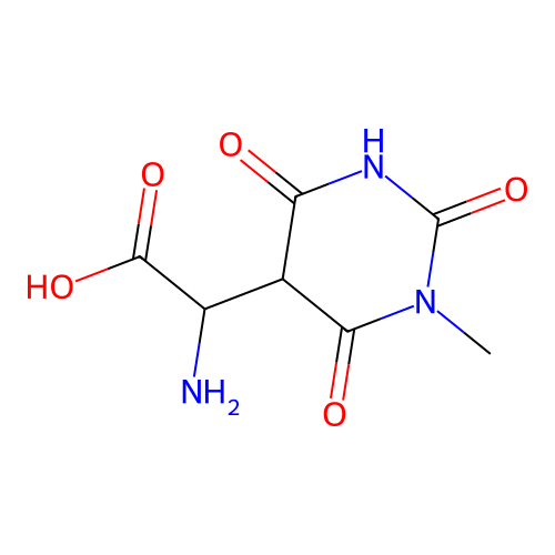 2-Amino-2-(1-methyl-2,4,6-trioxo-1,3-diazinan-5-yl)acetic acid structure