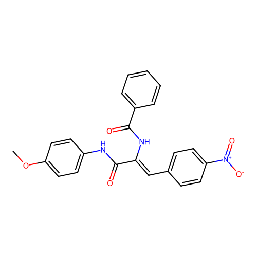 (Z)-N-(3-((4-methoxyphenyl)amino)-1-(4-nitrophenyl)-3-oxoprop-1-en-2-yl)benzamide structure
