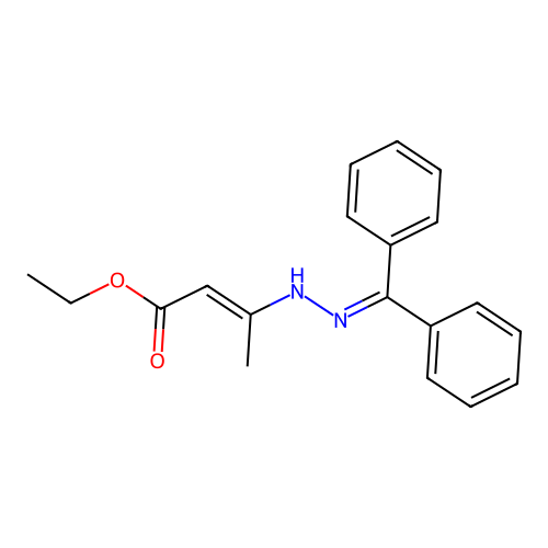 ethyl (2E)-3-[2-(diphenylmethylene)hydrazino]-2-butenoate structure