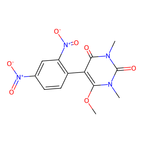 5-(2,4-dinitrophenyl)-6-methoxy-1,3-dimethylpyrimidine-2,4(1H,3H)-dione structure