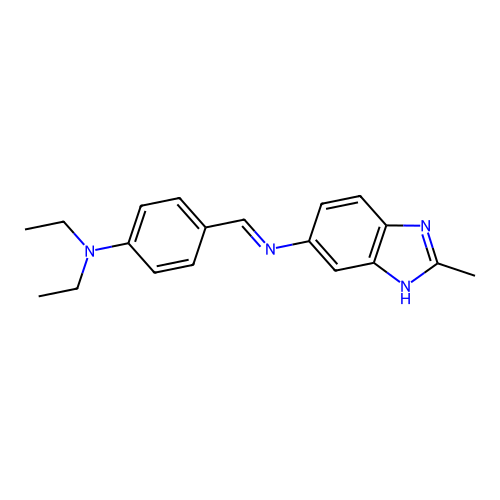 Benzimidazole, 6-(4-diethylaminobenzylidenamino)-2-methyl- structure