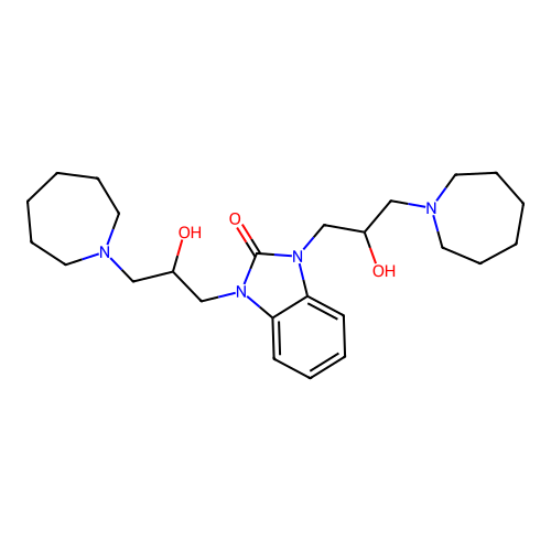 1,3-bis(3-(azepan-1-yl)-2-hydroxypropyl)-1H-benzo[d]imidazol-2(3H)-one structure