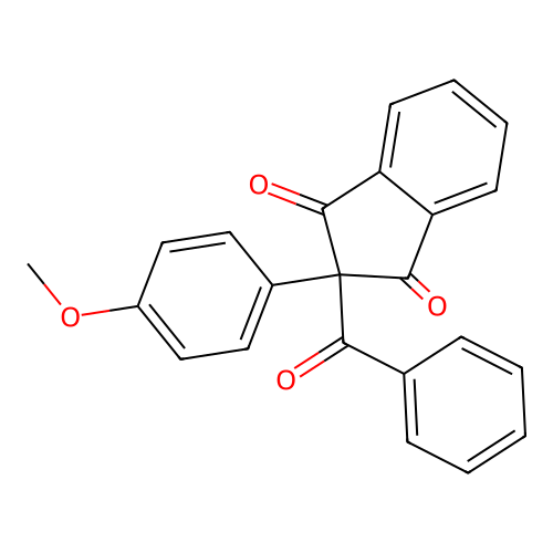 2-Benzoyl-2-(4-methoxy-phenyl)-indan-1,3-dione structure