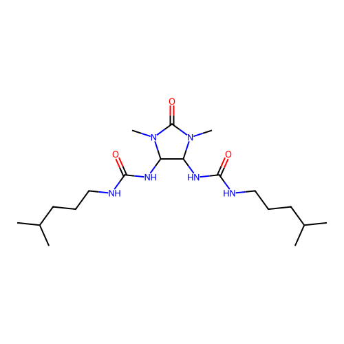 1,1'-(1,3-Dimethyl-2-oxoimidazolidine-4,5-diyl)bis(3-(4-methylpentyl)urea) structure