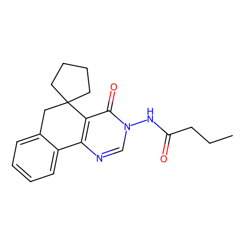 N-(4-oxo-3-spiro[6H-benzo[h]quinazoline-5,1''-cyclopentane]yl)butanamide structure