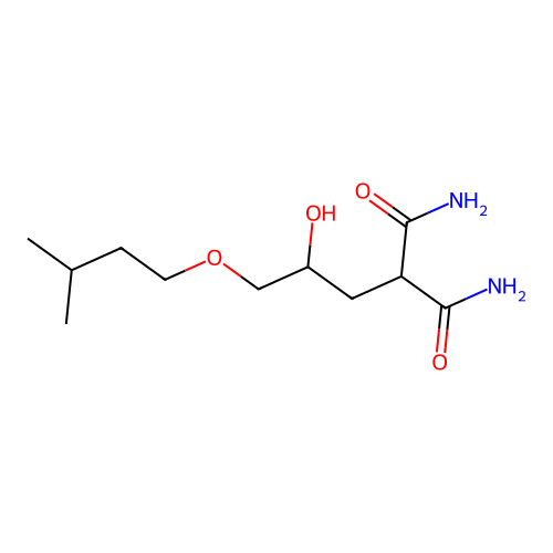 2-[2-Hydroxy-3-(3-methylbutoxy)propyl]propanediamide structure