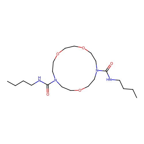 N,N'-dibutyl-1,4,10-trioxa-7,13-diazacyclopentadecane-7,13-dicarboxamide structure