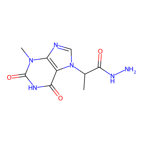 2-(3-methyl-2,6-dioxo-2,3-dihydro-1H-purin-7(6H)-yl)propanehydrazide structure
